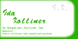 ida kolliner business card